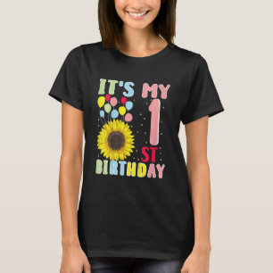 Camiseta Crianças É meu primeiro aniversario Girassol, 1 an