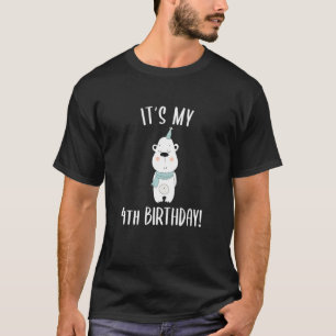 Camiseta Crianças, é meu quarto aniversário! 4 anos de idad