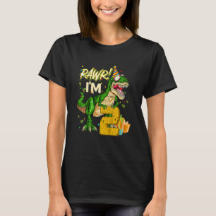 Camiseta Crianças É meu segundo aniversário Rawr 2 anos Rex