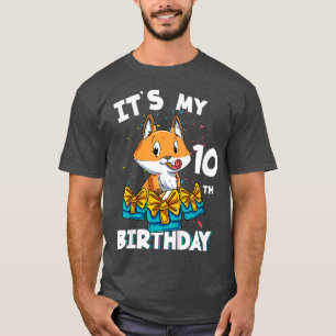 Camiseta Crianças É O Meu 10º Aniversário, 10 Anos Vulpine