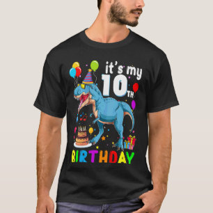 Camiseta Crianças É o meu 10º aniversário Feliz 10 anos Rex
