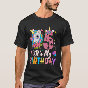 Camiseta Crianças É o meu 5 de Aniversário do Unicórnio Gar