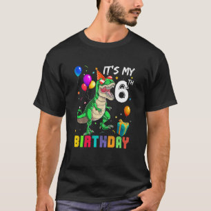 Camiseta Crianças É o meu 6 de aniversário Dinossauro Rex 6
