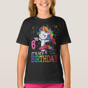 Camiseta Crianças É o meu 6 de Aniversário do Unicórnio de 