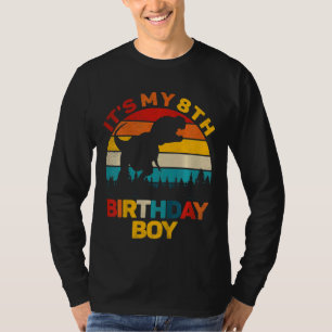 Camiseta Crianças É o meu 8º aniversário Meninos Dinossauro