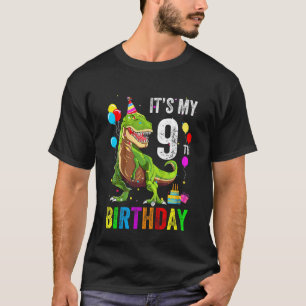 Camiseta Crianças É o meu 9º aniversário Feliz 9 anos Rex