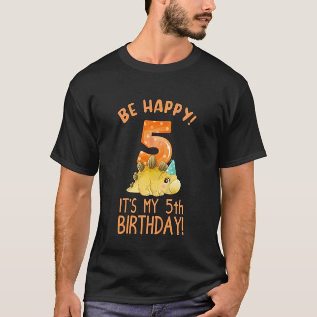 Camiseta Crianças É o meu aniversário 5 de 5 anos 5 de aniv (Frente)