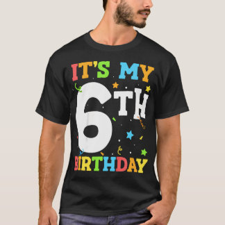 Camiseta Crianças É O Meu Aniversário 6 6 Seis Feliz Aniver