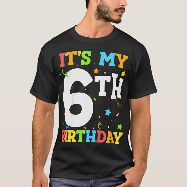 Camiseta Crianças É O Meu Aniversário 6 6 Seis Feliz Aniver (Frente)