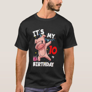 Camiseta Crianças É o meu aniversário de 10 anos Pig Birthd