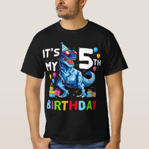 Camiseta Crianças É o meu aniversário de 5 Feliz 5 anos T-R