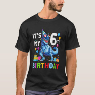 Camiseta Crianças É o meu aniversário de 6 Feliz 6 anos Din