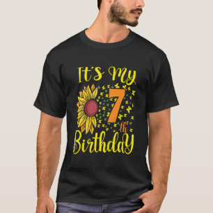 Camiseta Crianças, é o meu aniversário de 7, Sunflower, 7 a