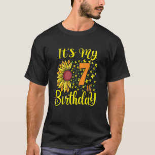 Camiseta Crianças, é o meu aniversário de 7, Sunflower, 7 a