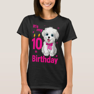 Camiseta Crianças É o meu Cachorro de 10 Anos de Idade