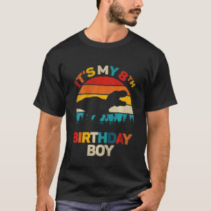 Camiseta Crianças É o meu menino de oitavo aniversário, Din