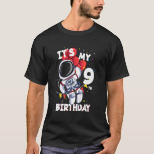 Camiseta Crianças é o meu nono aniversário, 9 anos, Astrona