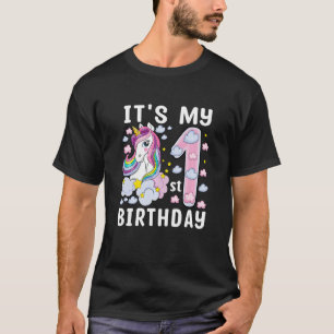 Camiseta Crianças, é o meu primeiro aniversario Unicorn Cri
