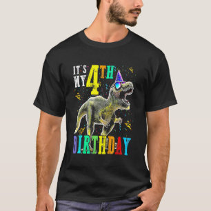 Camiseta Crianças É o meu quarto aniversário Feliz 4 anos D