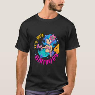Camiseta Crianças É o meu quarto aniversário Feliz 4 anos S
