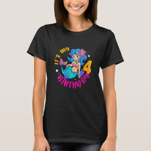 Camiseta Crianças É o meu quarto aniversário Feliz 4 anos S