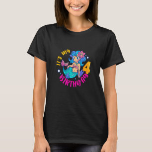 Camiseta Crianças É o meu quarto aniversário Feliz 4 anos S