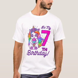 Camiseta Crianças É o meu Sorvete de Aniversário 7 Unico