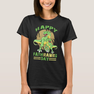 Camiseta Crianças e Pais Felizes Dia dos Pais Dinossauro T 