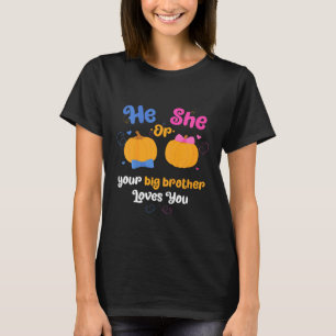 Camiseta Crianças Ele Ou Ela O Seu Irmão Amou-Te Sexo R