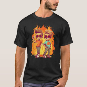 Camiseta Crianças em chamas legal para amigos íntimos com f