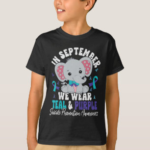 Camiseta Crianças Em Setembro Vestimos Suicídio De Teal E R