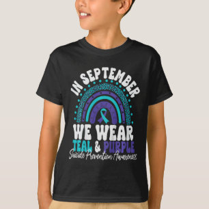 Camiseta Crianças Em Setembro Vestimos Suicídio De Teal E R