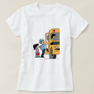 Camiseta Crianças Embarcando Ônibus