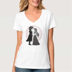 Camiseta Crianças Emo Gótico Fofo Beijo Dia dos Namorados 