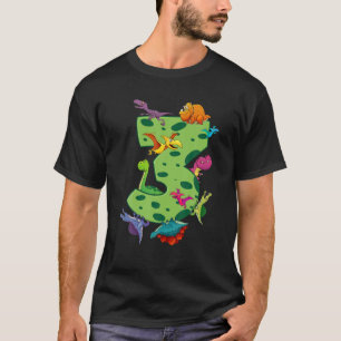 Camiseta Crianças Engraçadas aniversário de 3 anos do Dinos
