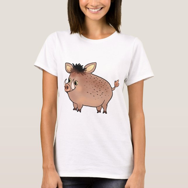 Camiseta Crianças engraçadas arte de porco selvagem (Frente)