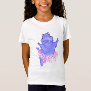 Camiseta Crianças Engraçadas - Balé Ballerina Hippo Dancer