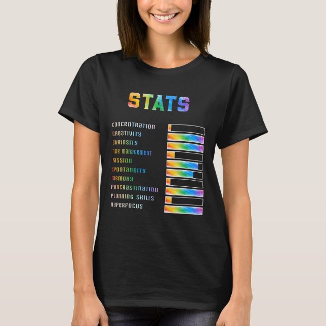 Camiseta Crianças Engraçadas Com Adhd Stats Neurodiversity  (Frente)