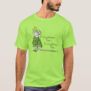Camiseta Crianças Engraçadas da Árvore de Natal do Rato