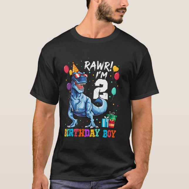 Camiseta Crianças Engraçadas De 2 Anos Feliz segundo aniver (Frente)