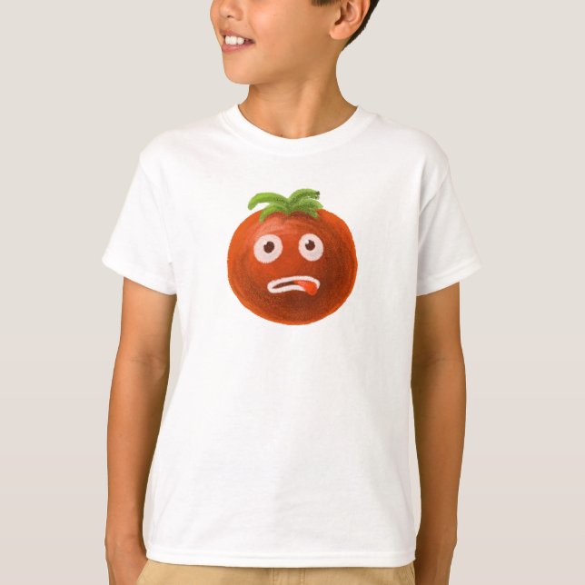 Camiseta Crianças Engraçadas De Tomate (Frente)