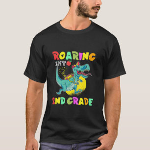 Camiseta Crianças Engraçadas Enrolando Dinossauro Segundo D