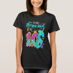 Camiseta Crianças Engraçadas Esta Sereia É 10 Criança De An