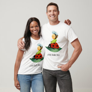 Camiseta Crianças Engraçadas, inseto de abelha em folha ver