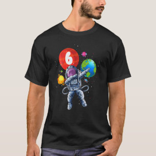 Camiseta Crianças Engraçadas Planeta Astronauta Balão 6 Ano