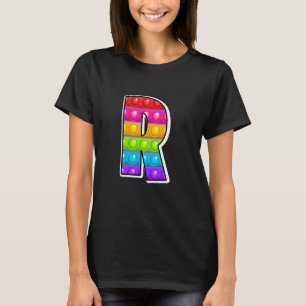 Camiseta Crianças Engraçadas Pop It R Letra Maiúscula R