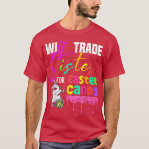 Camiseta Crianças Engraçadas Trocarão Irmã Por Páscoas, Cor