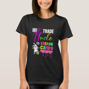 Camiseta Crianças Engraçadas Trocarão Tio Por Páscoa Docinh