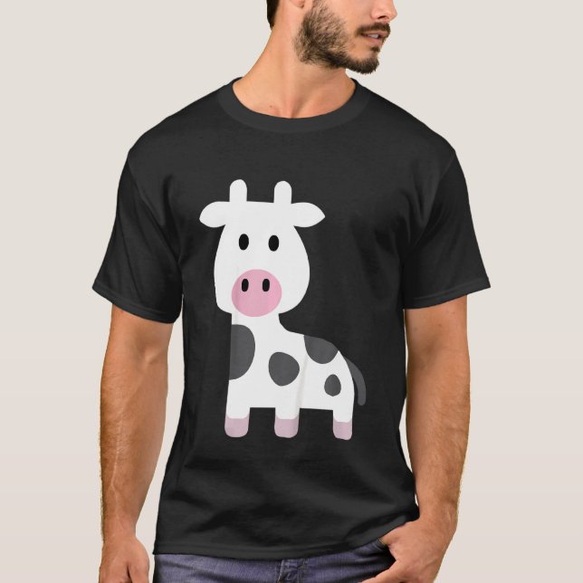 Camiseta Crianças Engraçadas Vaca Moo Fazenda Bonita Vacas  (Frente)