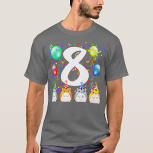 Camiseta Crianças Engraçado Hamster Guiné Porco 8º Aniversá